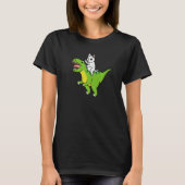English Bull Terrier Riding Rex Dinosaur Dog T-Shirt (Vorderseite)