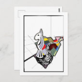 English Bull Terrier Surreal Art Schach Slide Postkarte (Vorne/Hinten)