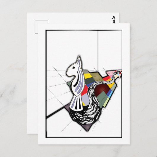 English Bull Terrier Surreal Art Schach Slide Postkarte (Vorne/Hinten)