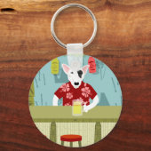 English Bull Terrier Tiki Bar Schlüsselanhänger (Vorderseite)