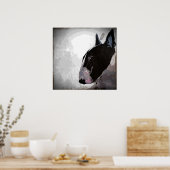 English Bull Terrier, urban zeitgenössische Hundek Poster (Küche)