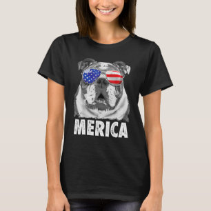 English Bulldog 4. Juli Merica Men Women USA F T-Shirt