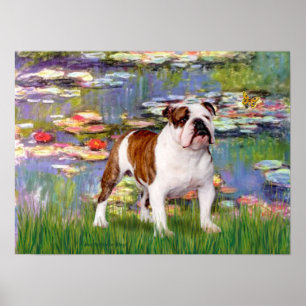 English Bulldog 5 - Lilies Poster