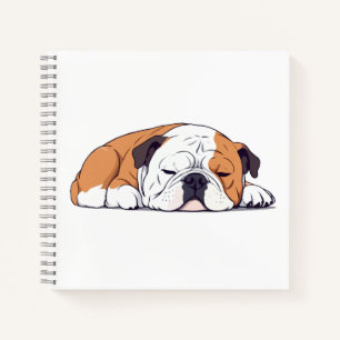 English Bulldog Adorable Süße Tier Schlafruhe Notizblock