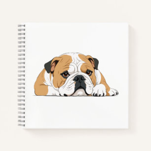 English Bulldog Adorable Süße Tier Schlafruhe Notizblock