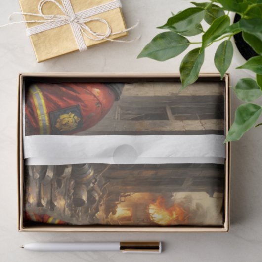 English Bulldog als Firefighter - Seidenpapier (Geschenk)