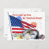 English Bulldog - American Dream Postkarte (Vorne/Hinten)