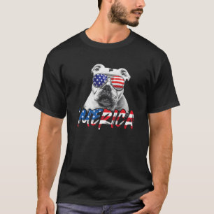 English Bulldog American Flag Patriotic Dog Juli T-Shirt