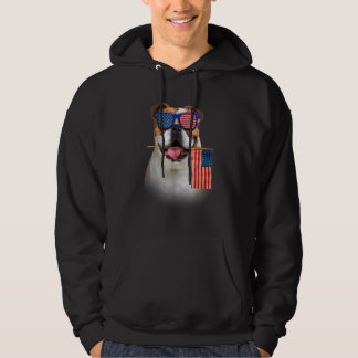 English Bulldog American Flag Patriotic English Bu Hoodie