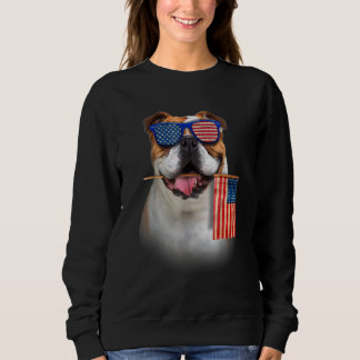 English Bulldog American Flag Patriotic English Bu Sweatshirt