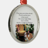English Bulldog Art Summer Garden Silbernes Ornament (Rechts)