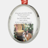 English Bulldog Art Summer Garden Silbernes Ornament (Links)