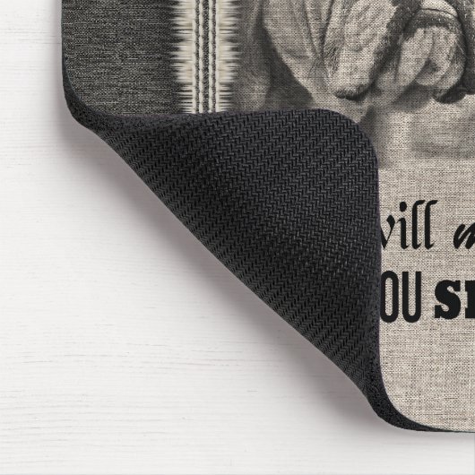 English Bulldog art, wenn alles versage Zitat Mousepad (Ecke)