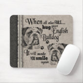 English Bulldog art, wenn alles versage Zitat Mousepad (Mit Mouse)