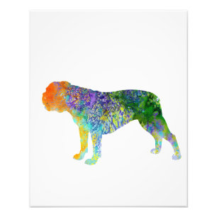 English Bulldog Art Wine   Farbe der Wasseroberflä Fotodruck