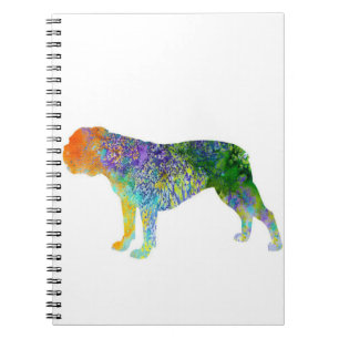 English Bulldog Art Wine Farbe der Wasseroberflä Notizblock