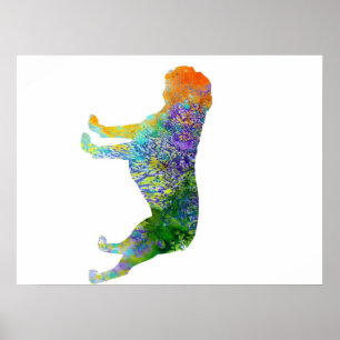 English Bulldog Art Wine Farbe der Wasseroberflä Poster