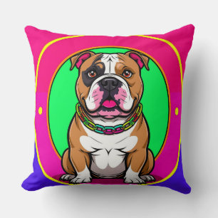 English Bulldog auf einem lebendigen Hintergrund Kissen