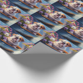 English Bulldog auf einem Paddel: Ein Landschaftli Geschenkpapier (Ecke)