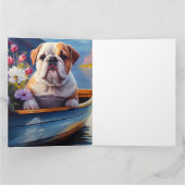 English Bulldog auf einem Paddel: Ein Landschaftli Karte (Innenseite)