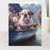 English Bulldog auf einem Paddel: Ein Landschaftli Karte (Vorderseite)