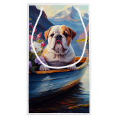 English Bulldog auf einem Paddel: Ein Landschaftli Kleine Geschenktüte (Rückseite)