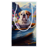 English Bulldog auf einem Paddel: Ein Landschaftli Kleine Geschenktüte (Vorderseite)