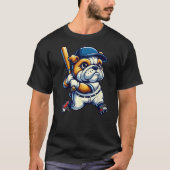 English Bulldog Baseball Player Dog Lover Men Wome T-Shirt (Vorderseite)