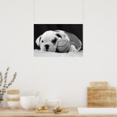 English Bulldog Basketball Puppy Poster (Küche)