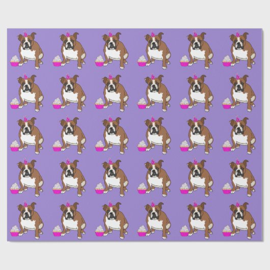 English Bulldog Birthday Geschenkpapier (Flach)