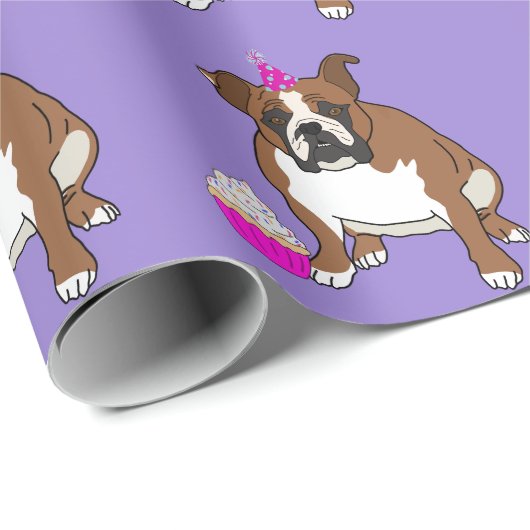English Bulldog Birthday Geschenkpapier (Rolleneckpunkt)