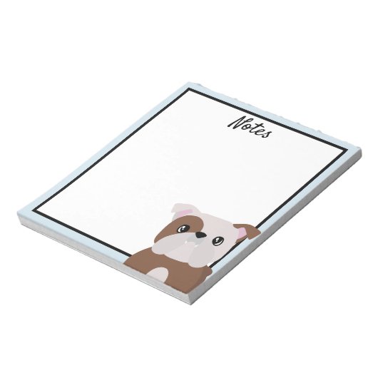 English Bulldog Blank Notepad Notizblock (Rotiert)
