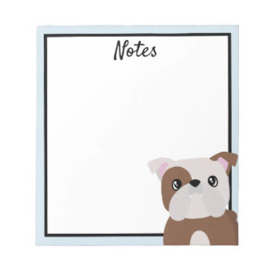English Bulldog Blank Notepad Notizblock