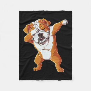 English Bulldog Boys Dab Dance Puppy Lover Fleecedecke