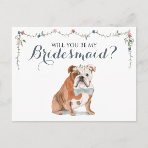 English Bulldog Brautparty sein meine Bridesmaid Einladungspostkarte