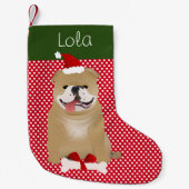 English Bulldog Buff Color Personalisiert Kleiner Weihnachtsstrumpf (Vorderseite)