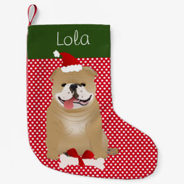 English Bulldog Buff Color Personalisiert Kleiner Weihnachtsstrumpf