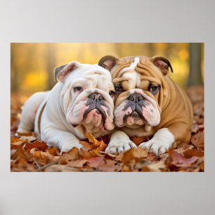 English Bulldog Cat Pet Animal Beauty Warme Cuddle Poster