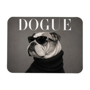English Bulldog Chic Fashion Hundeporträt Flexi Ma Magnet