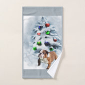 English Bulldog Christmas Badhandtuch Set (Handtuch)