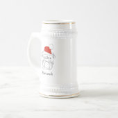 English Bulldog Christmas Bierglas (Vorderseite Links)
