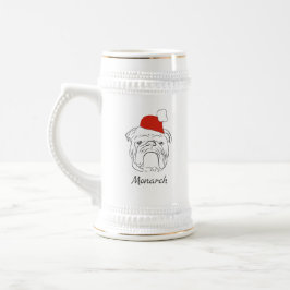 English Bulldog Christmas Bierglas