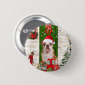 English Bulldog Christmas Button (Vorne & Hinten)