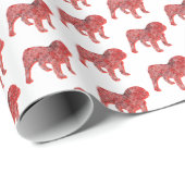 English Bulldog Christmas DogCute Silhouette White Geschenkpapier (Rolleneckpunkt)