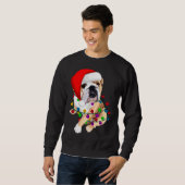 English Bulldog Christmas Dogmas Weihnachtsmannmüt Sweatshirt (Vorne ganz)