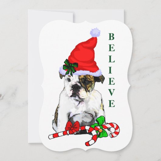 English Bulldog Christmas Feiertagskarte (Vorderseite)