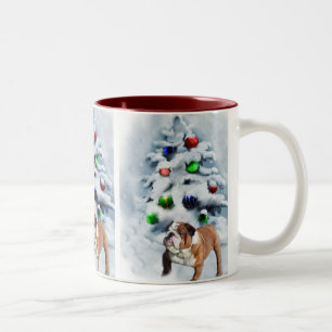 English Bulldog Christmas Geschenke Zweifarbige Tasse