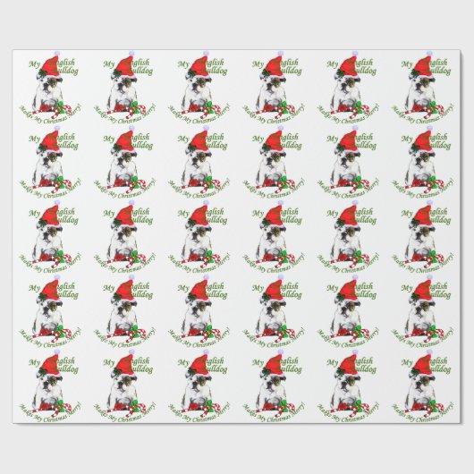 English Bulldog Christmas Geschenkpapier (Flach)