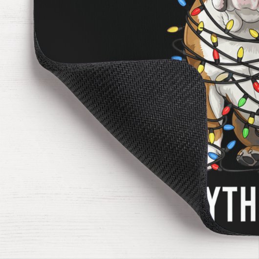 English Bulldog Christmas I'm Fine Everything Is F Mousepad (Ecke)