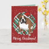 English Bulldog Christmas Karte (Gelbe Blume)